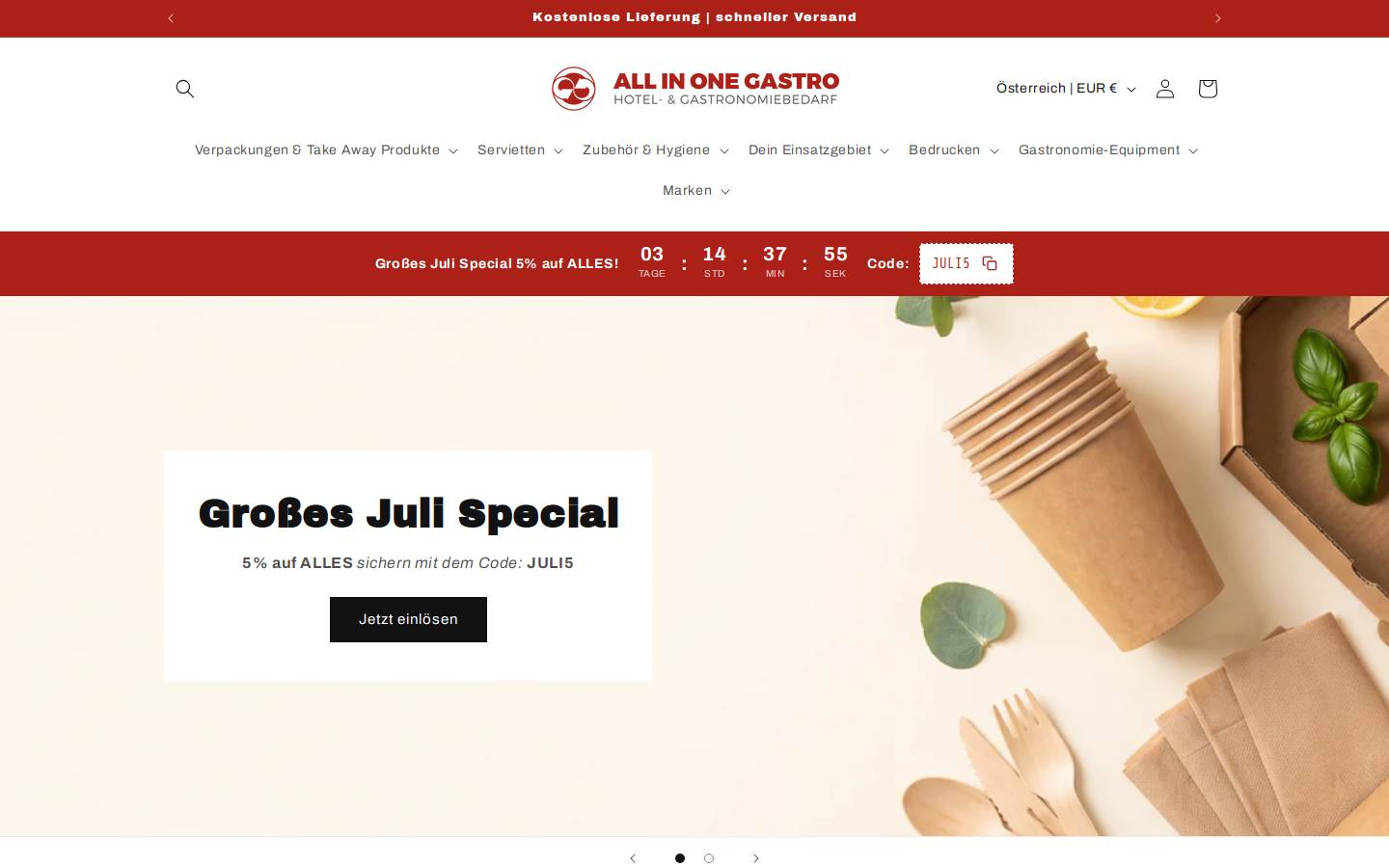 aio-gastro.at homepage screenshot