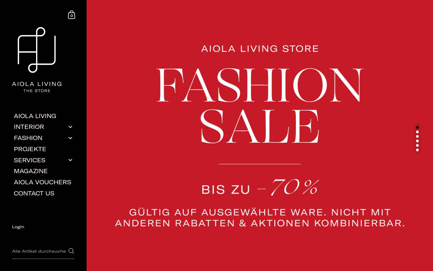 aiolalivingstore.at homepage screenshot