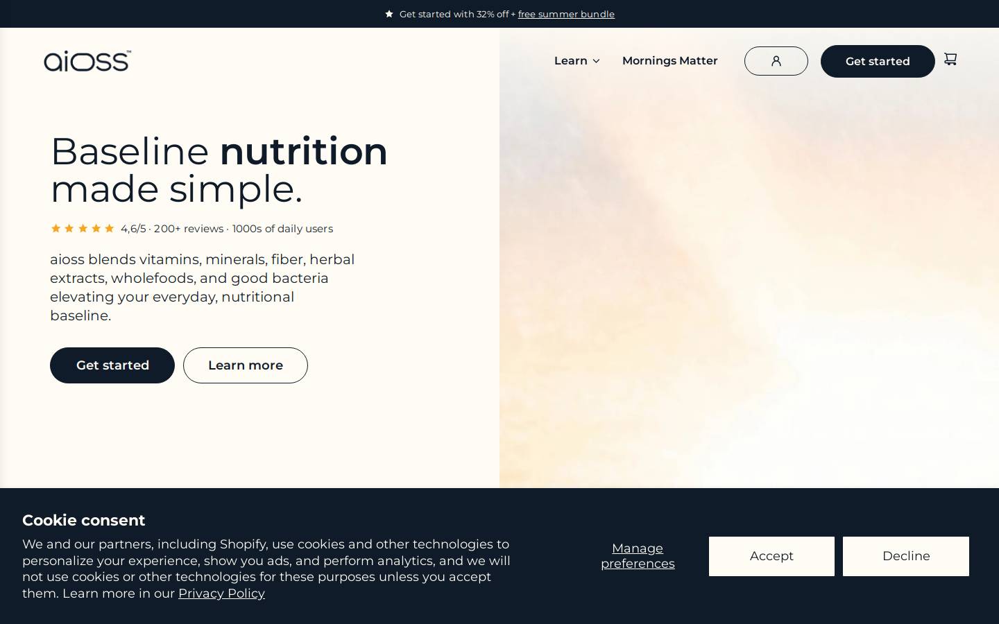 aioss homepage screenshot
