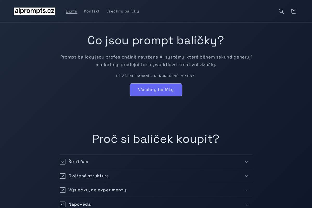 aiprompts.cz homepage screenshot