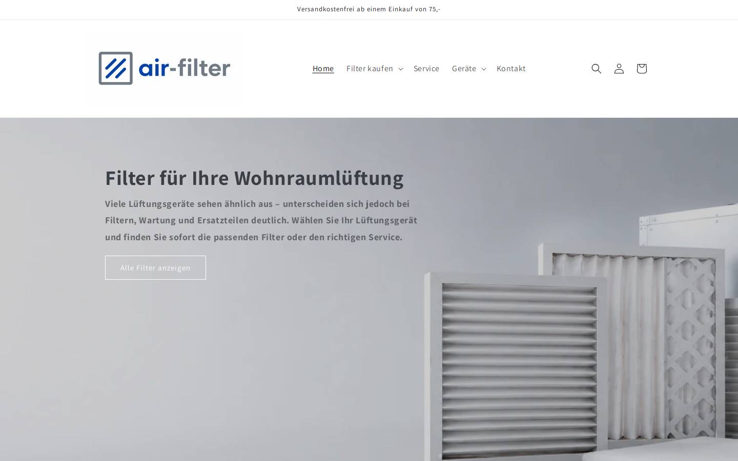 air-filter.at homepage screenshot