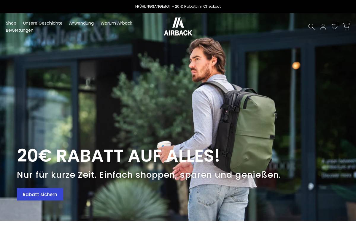 Airback homepage screenshot
