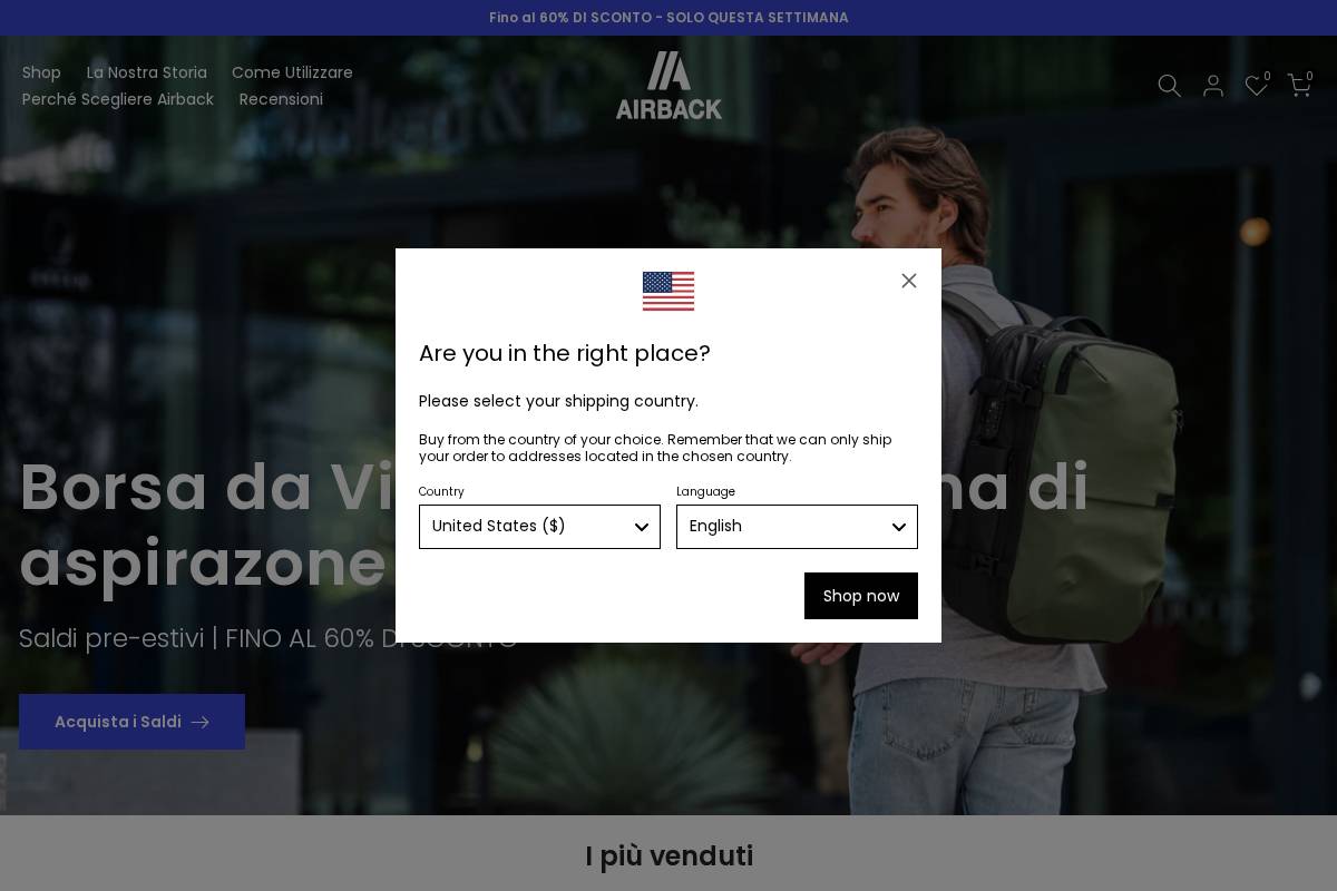 Airback homepage screenshot