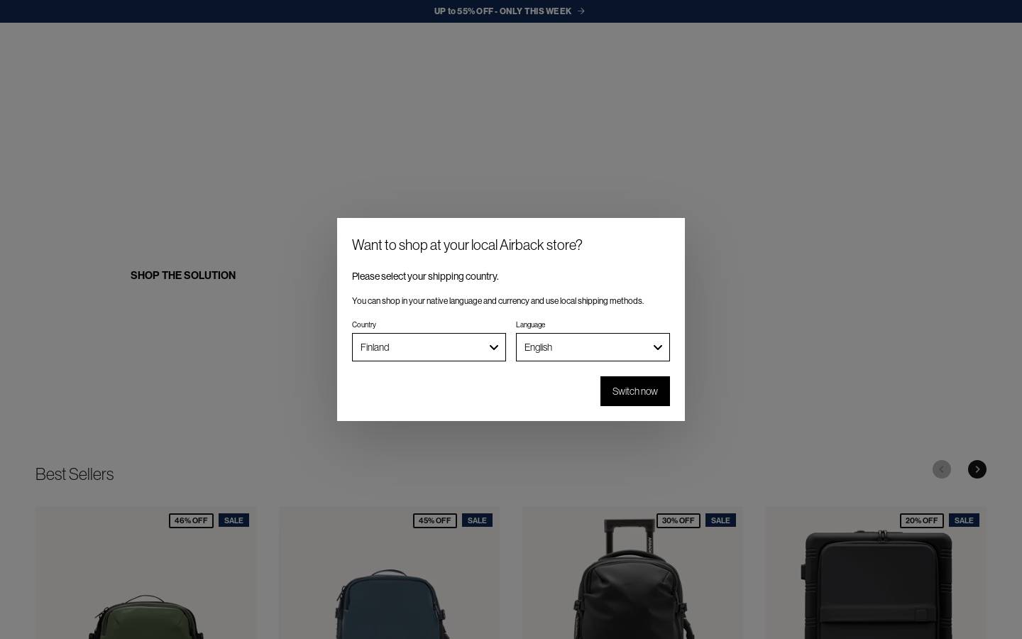 Airback homepage screenshot