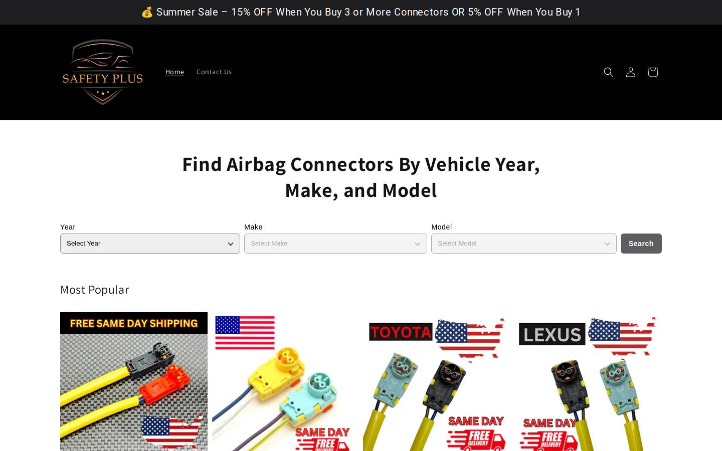 airbagconnectors.com homepage screenshot