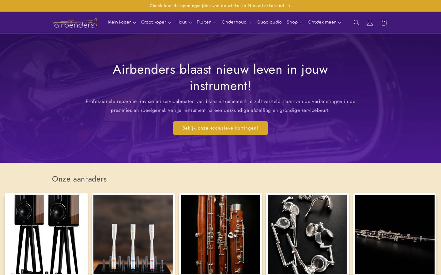 airbenders.nl homepage screenshot