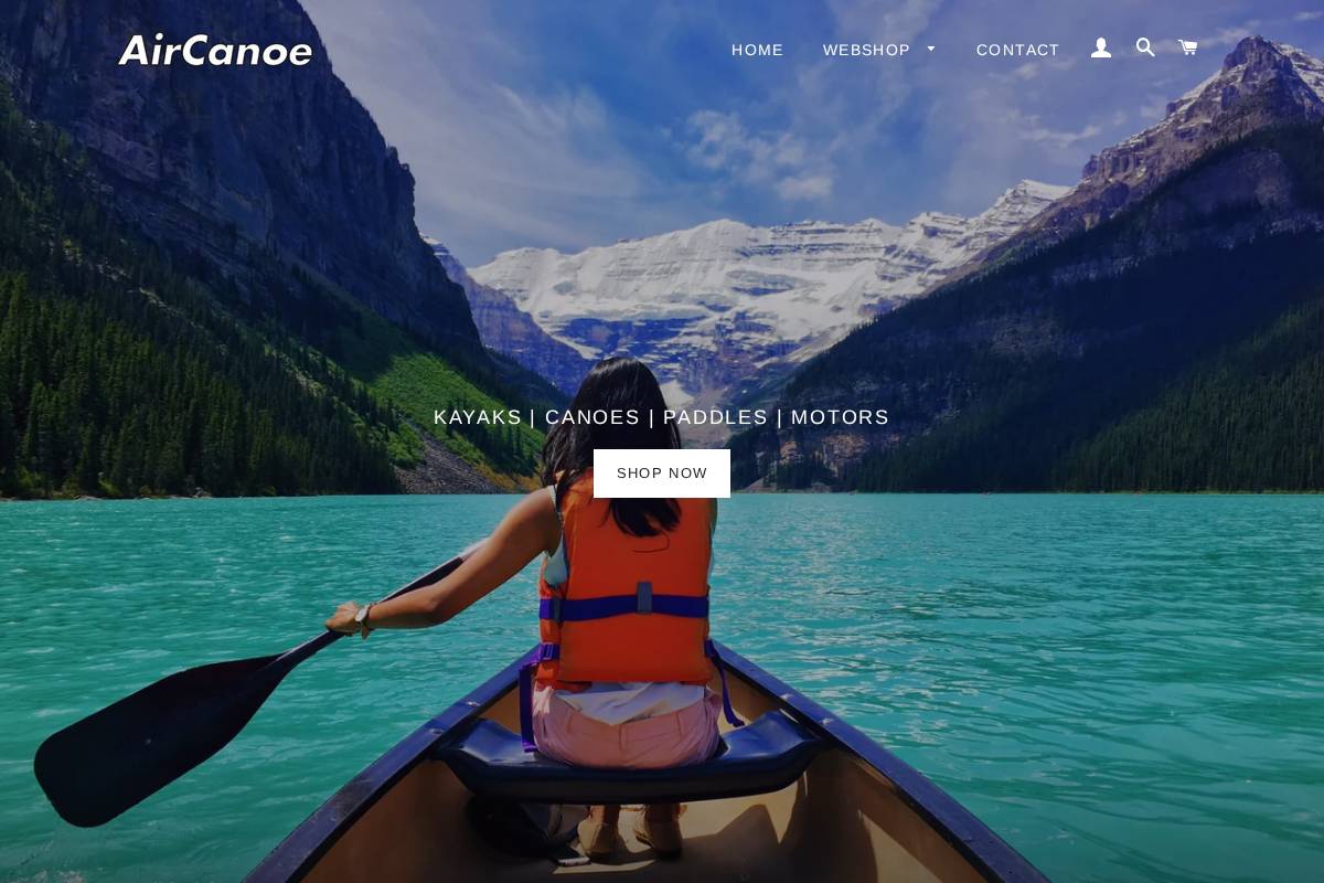 aircanoe.com homepage screenshot