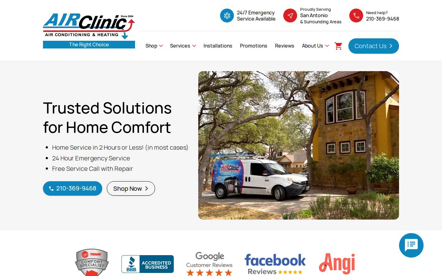 airclinic-san-antonio.com homepage screenshot
