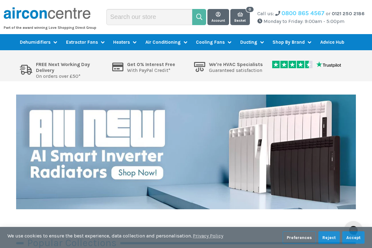 Air Con Centre homepage screenshot