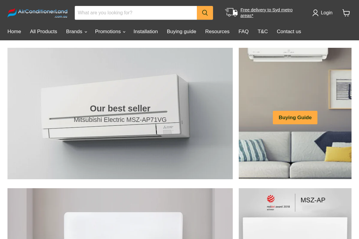 Air Conditioner Land homepage screenshot