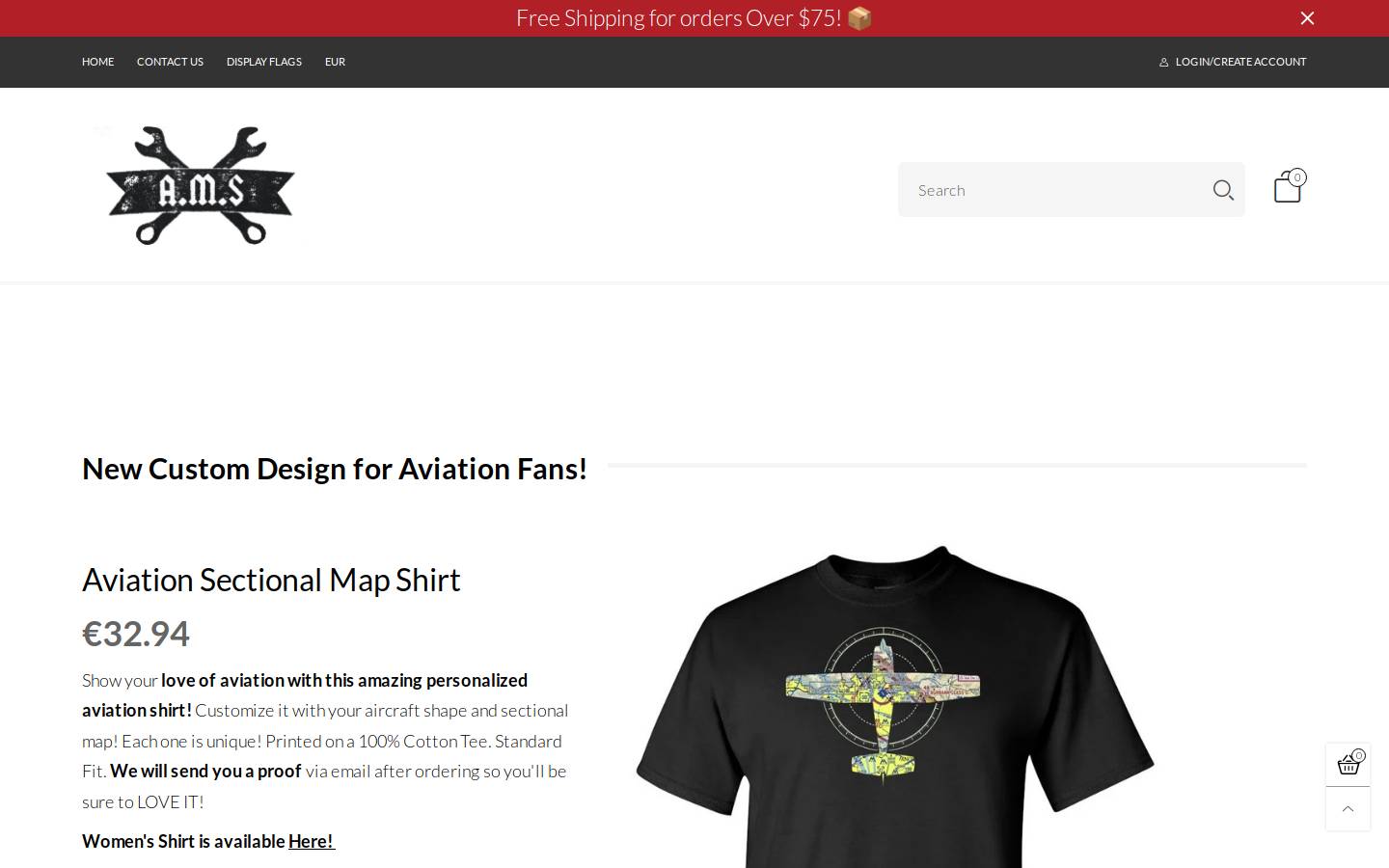 aircraftmechanicshirts.com homepage screenshot