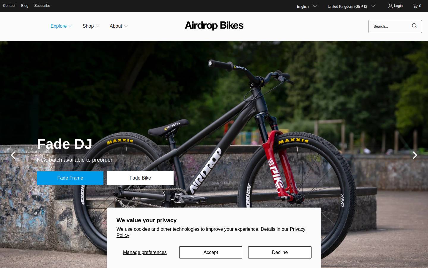 airdrop.bike homepage screenshot