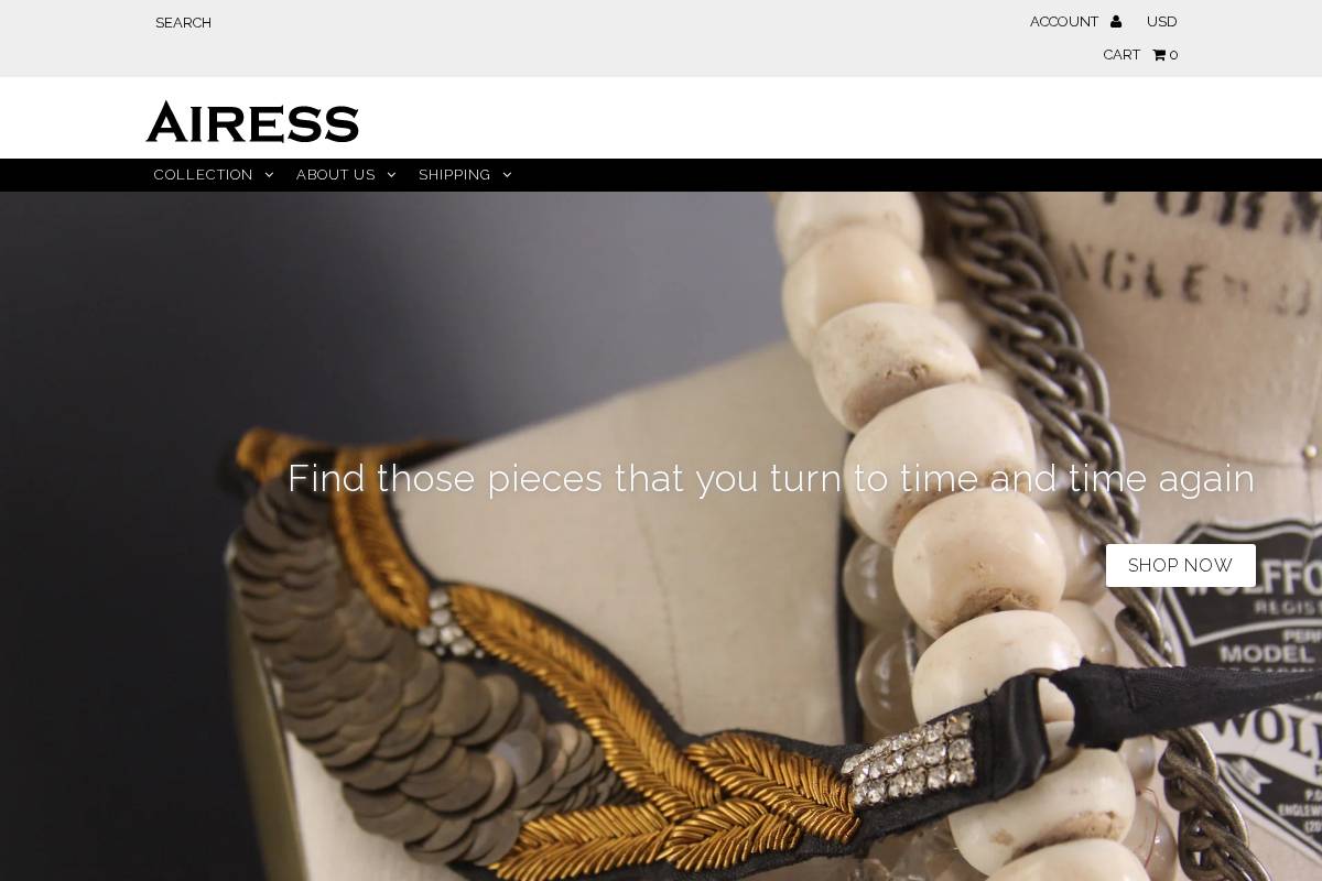 airessnyc.com homepage screenshot