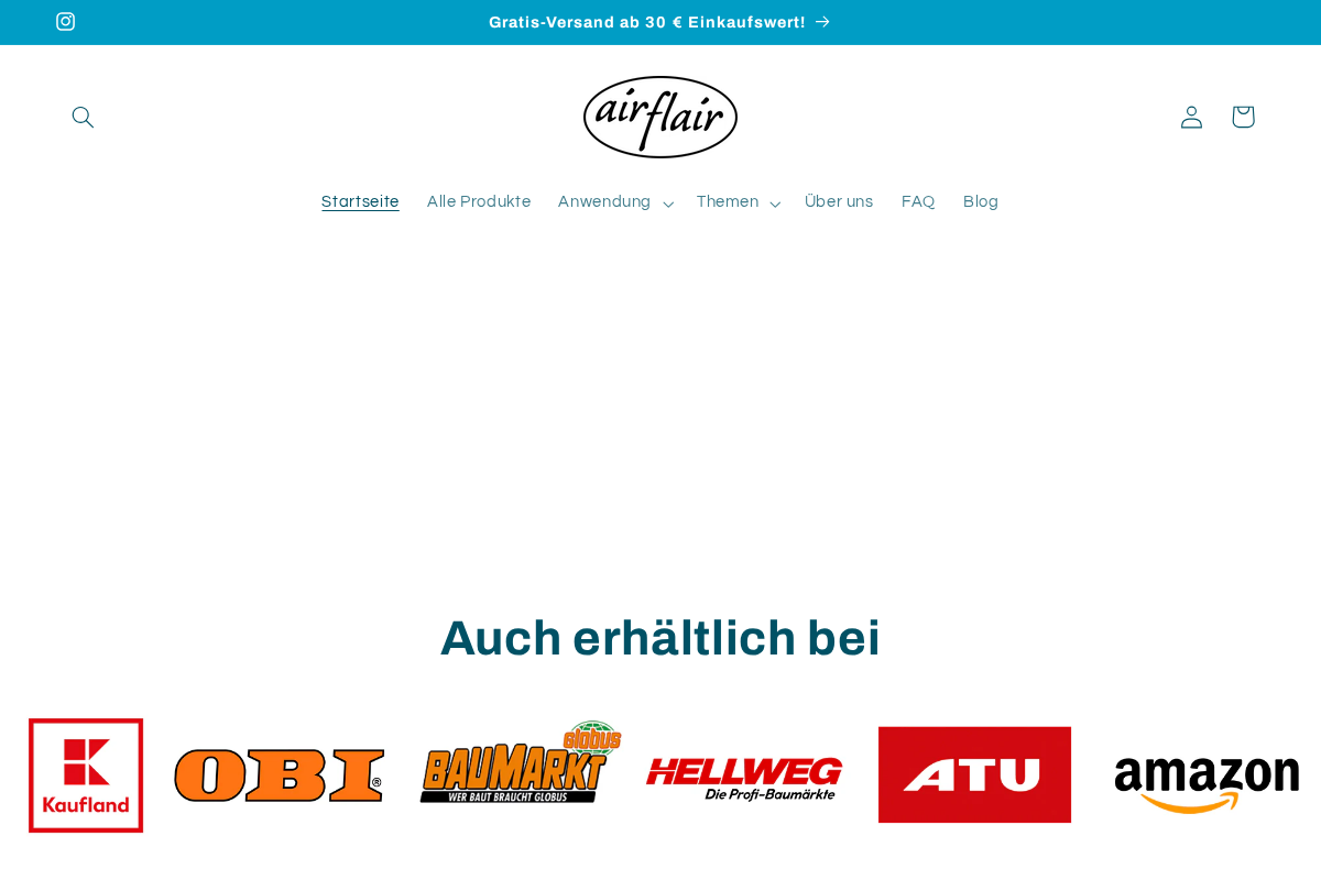 airflair homepage screenshot