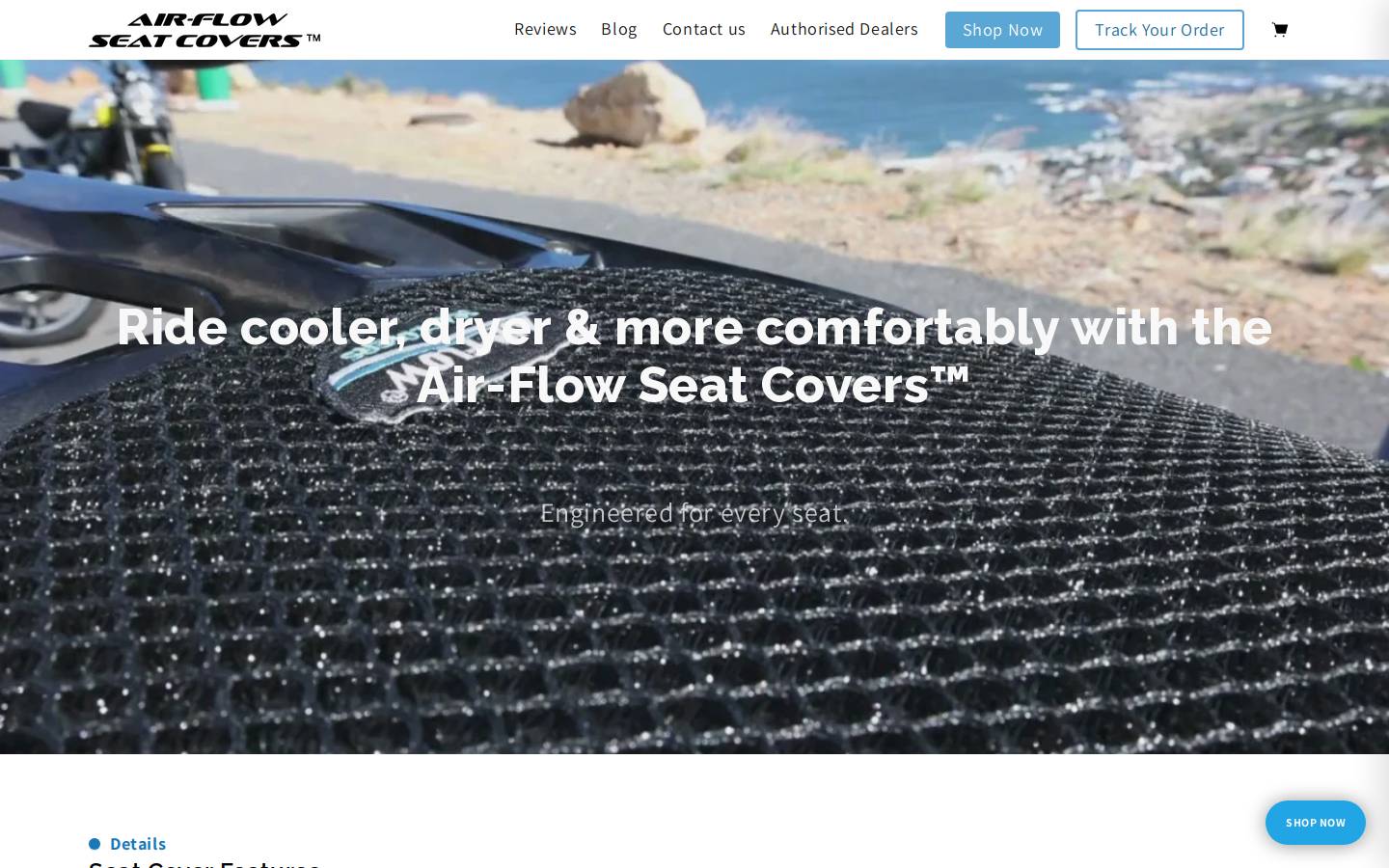 airflowseatcover.co.za homepage screenshot