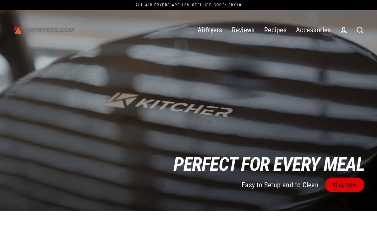 airfryers.com homepage screenshot