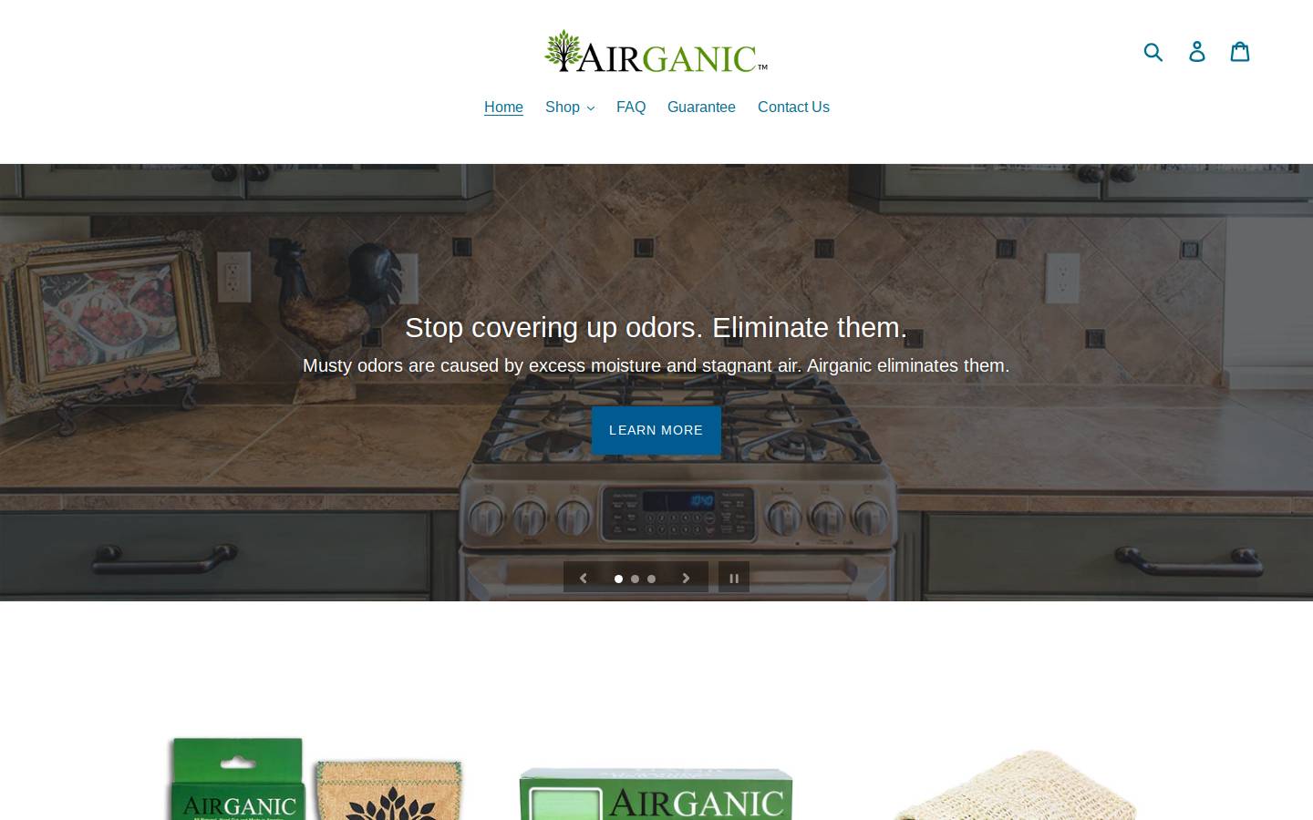 airganicliving.com homepage screenshot