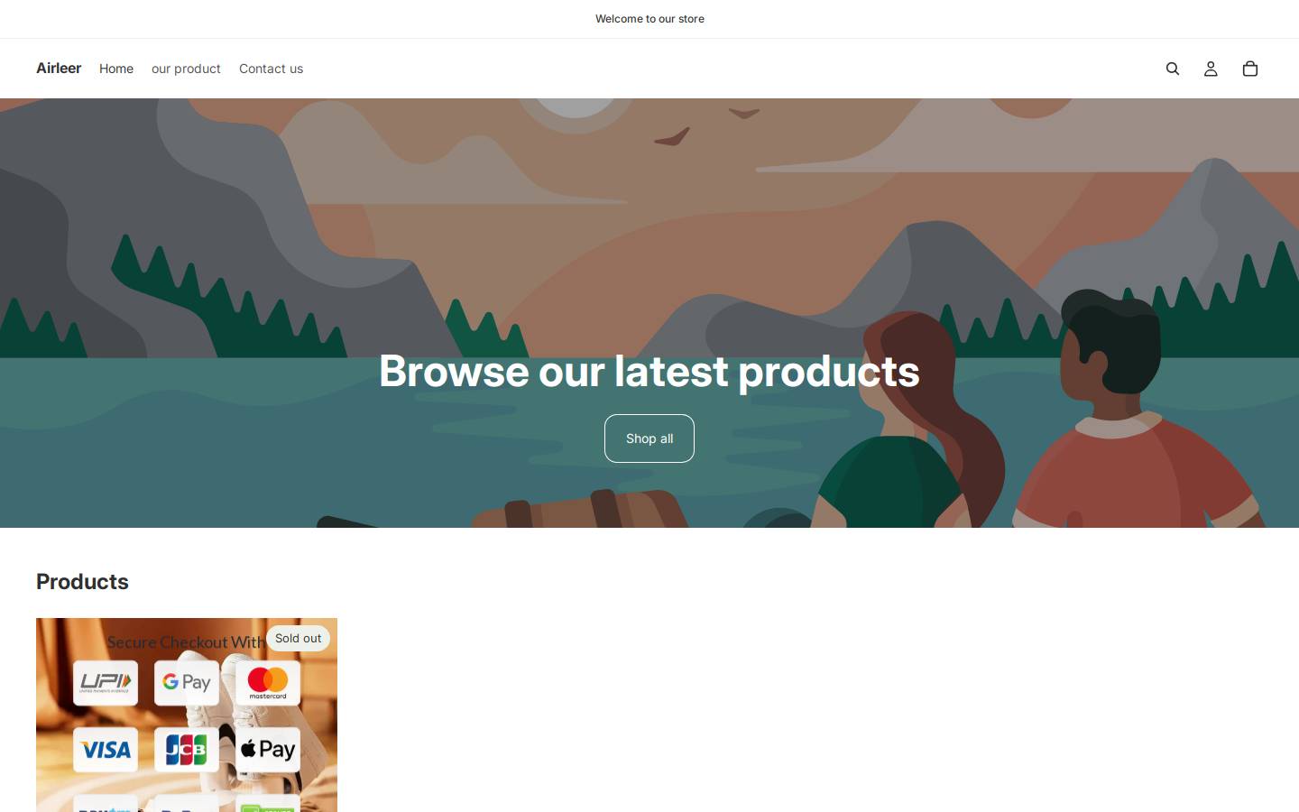airleer.com homepage screenshot