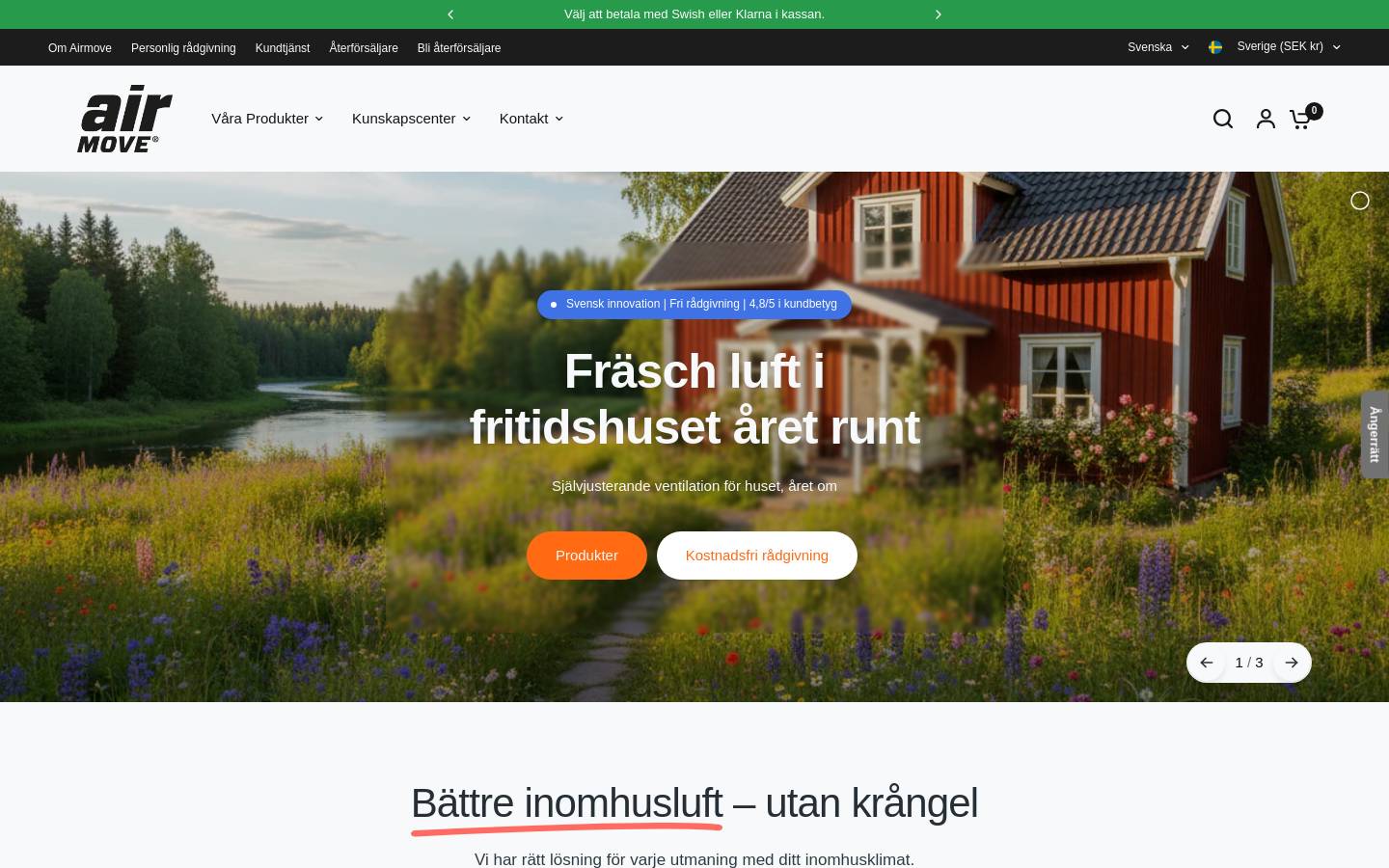 airmove.se homepage screenshot
