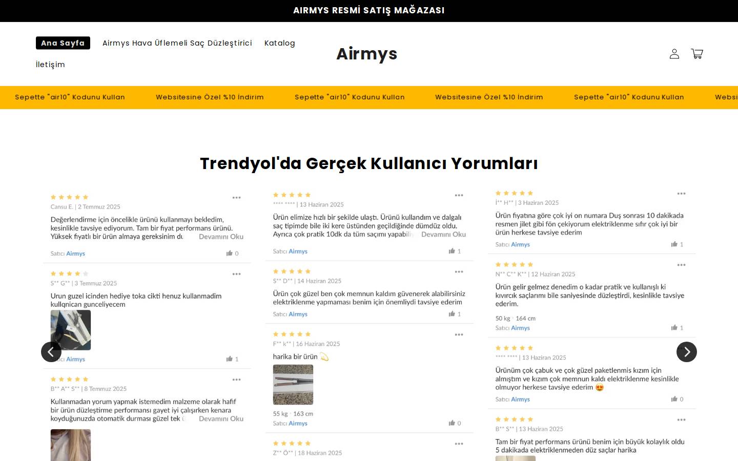 airmys.com homepage screenshot