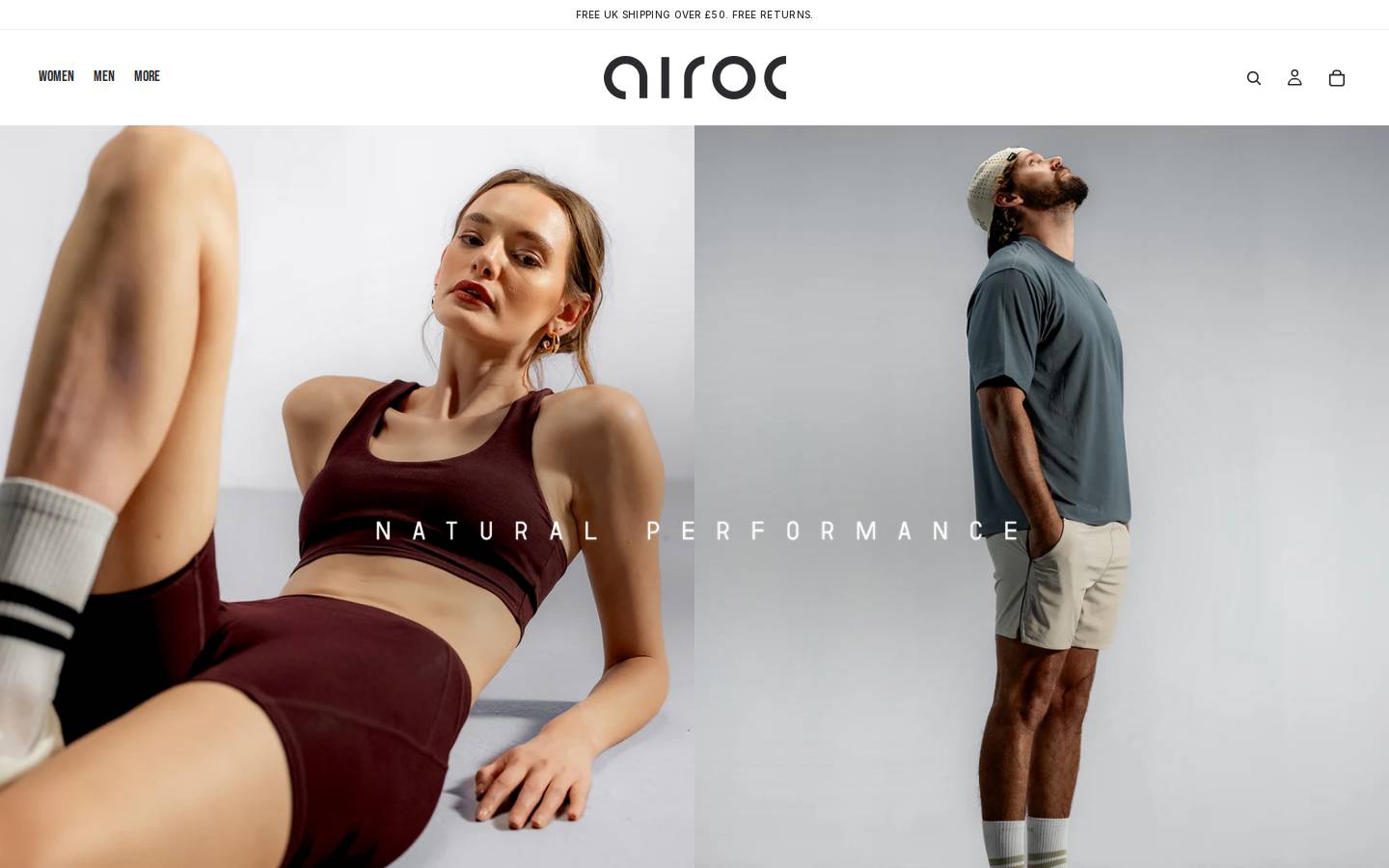 Airocwear homepage screenshot