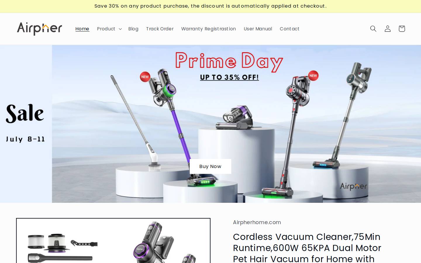 Airpherhome homepage screenshot