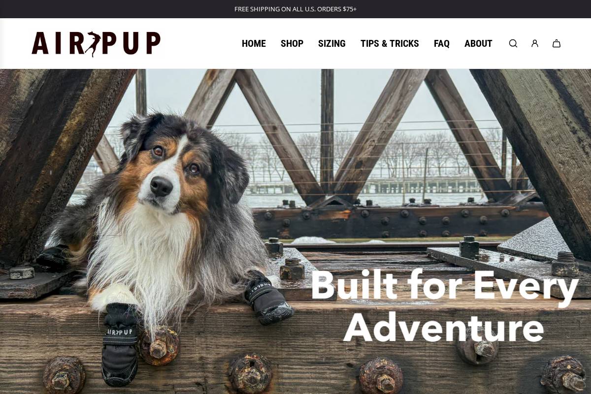 Airpup homepage screenshot
