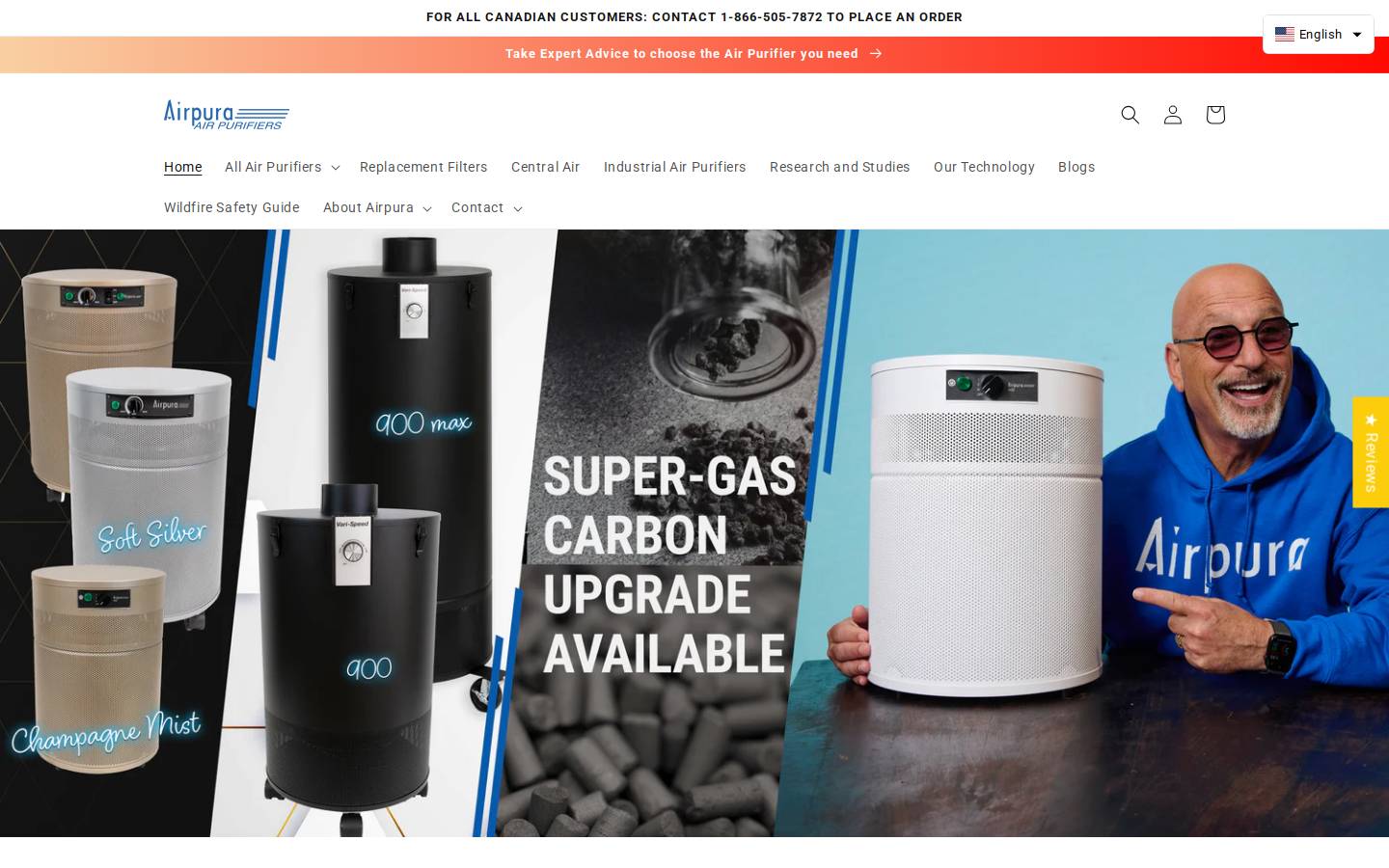 airpura.ca homepage screenshot