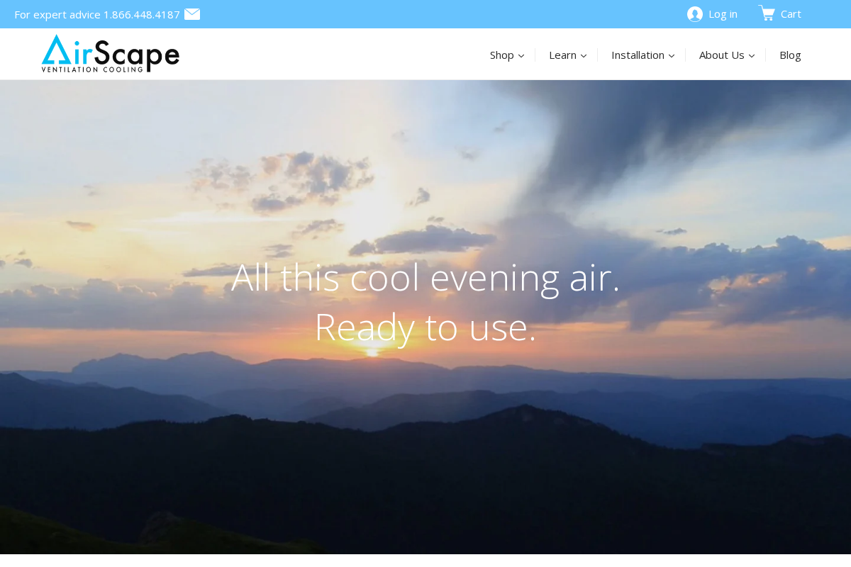 Airscapefans.com homepage screenshot