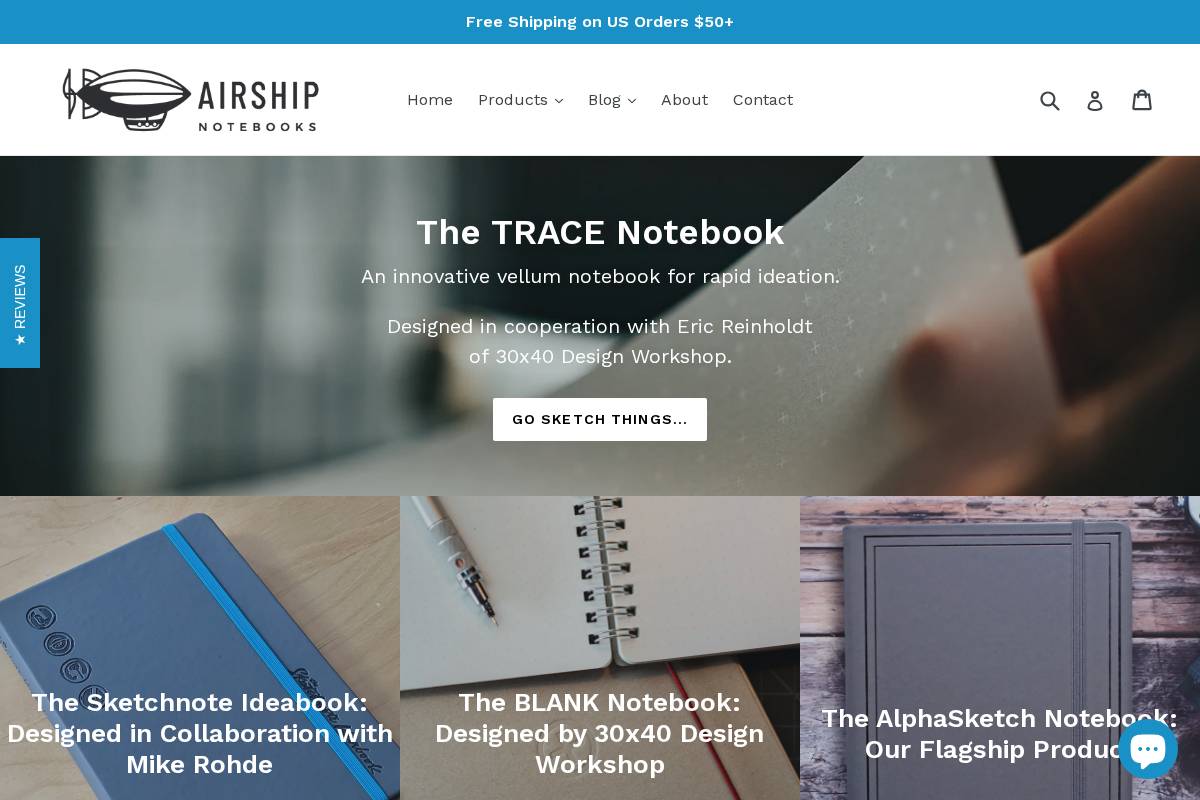 Airship homepage screenshot