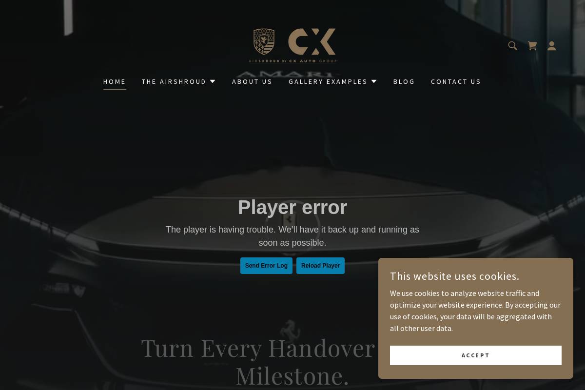 Airshroud homepage screenshot