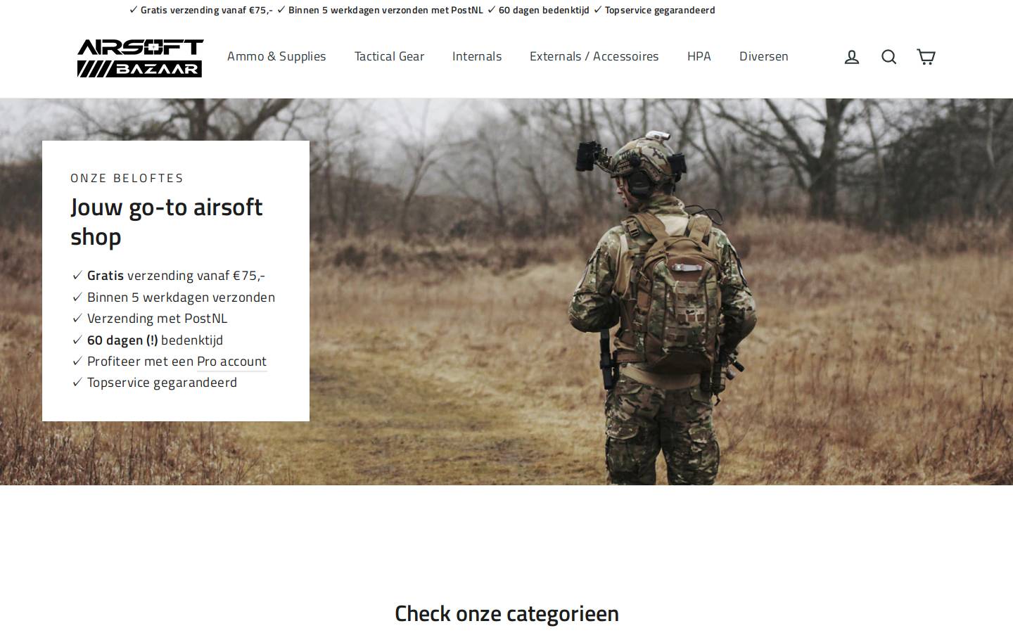 AirsoftBazaar.shop homepage screenshot