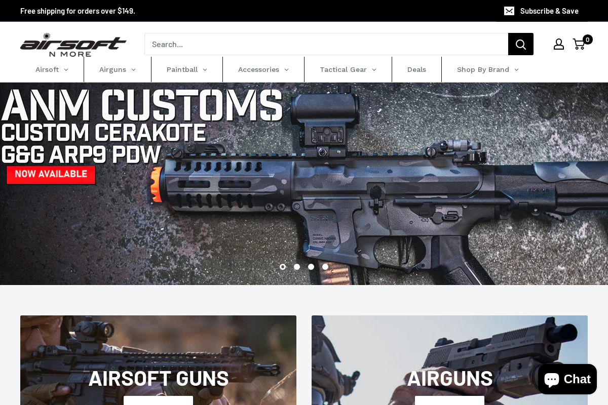 Airsoft N More homepage screenshot