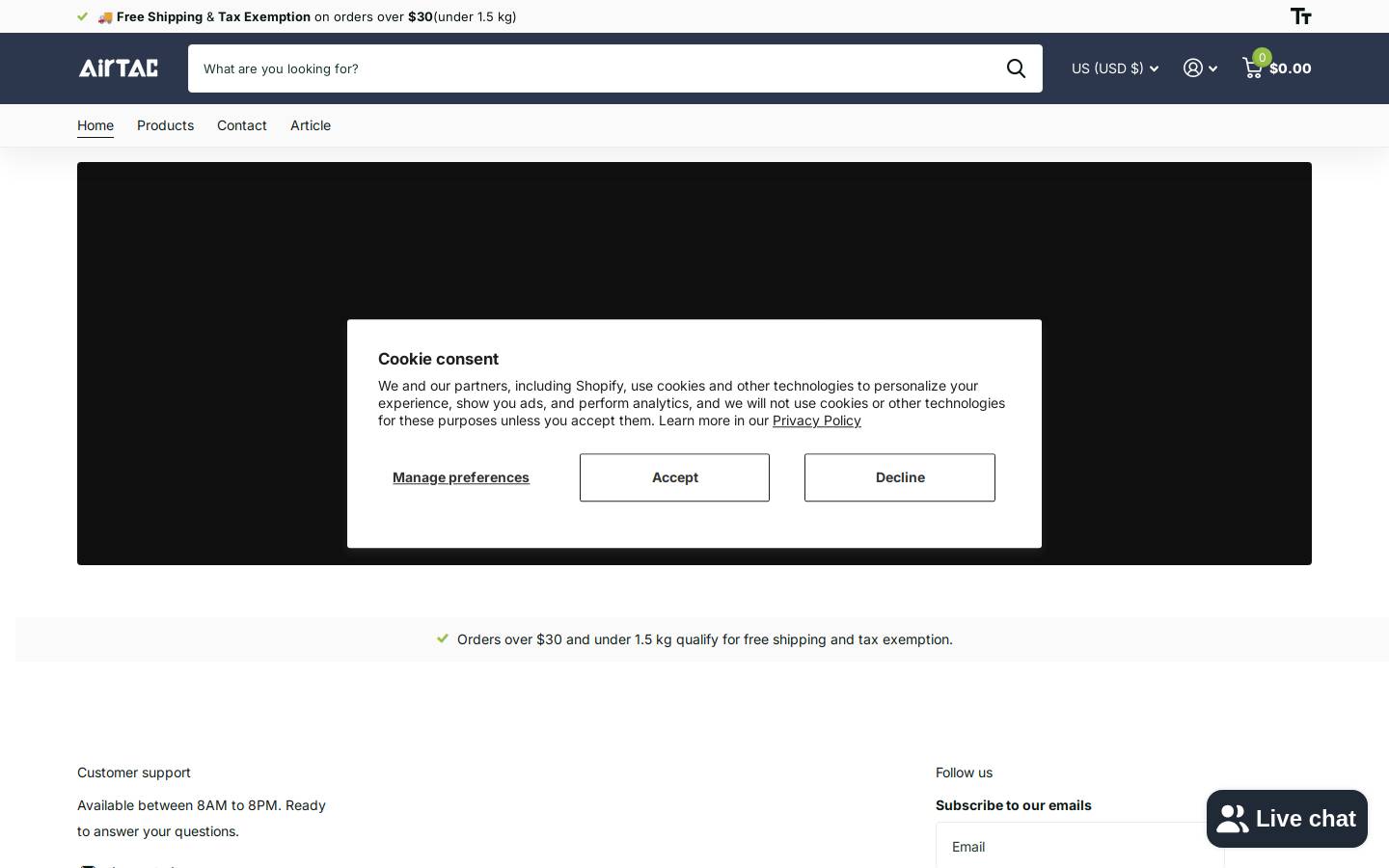airtacs.co homepage screenshot