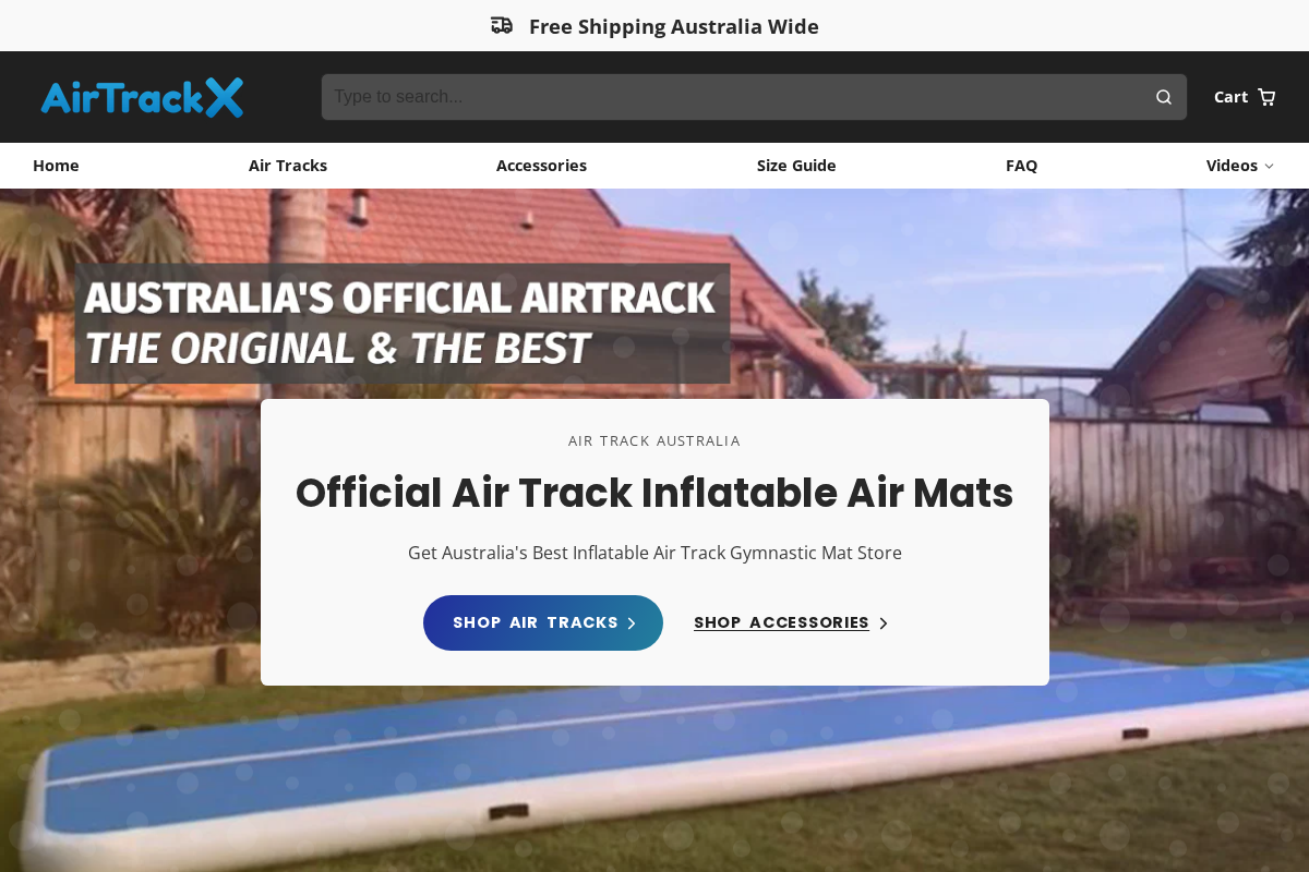 Airtrack homepage screenshot