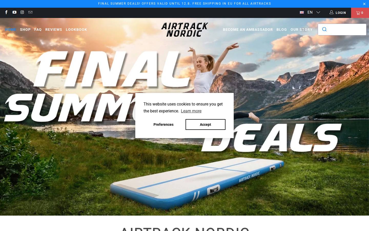 AirTrack Nordic homepage screenshot