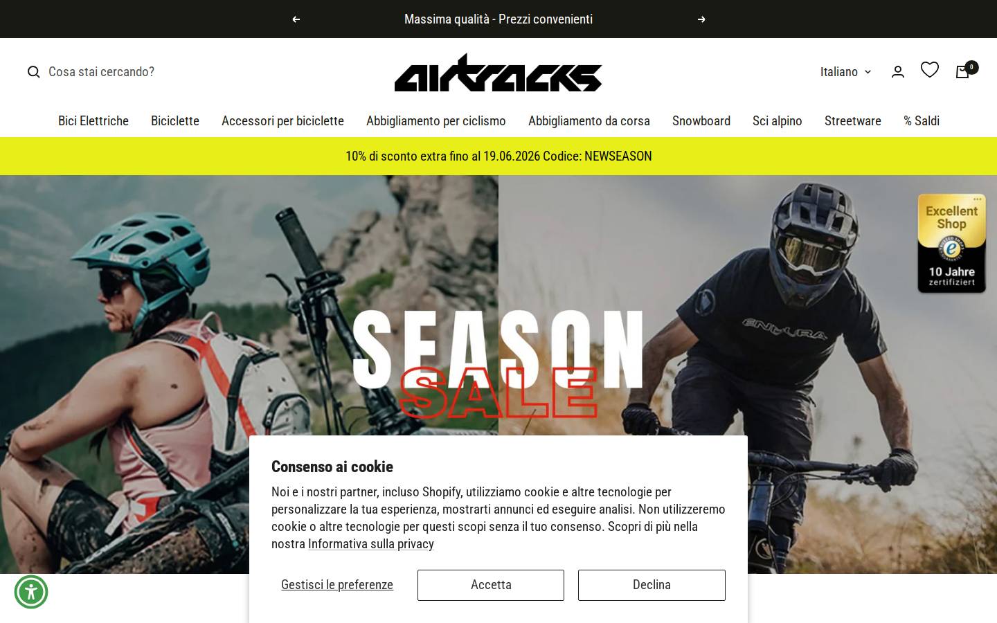 airtracks.it homepage screenshot