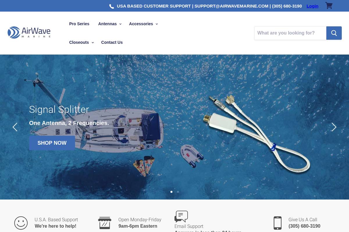 airwavemarine.com homepage screenshot
