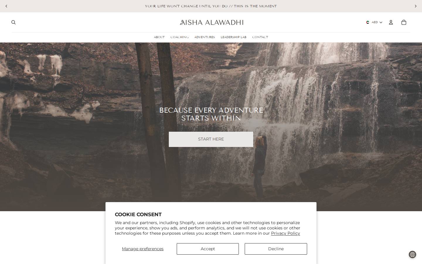 aishaalawadhi.com homepage screenshot