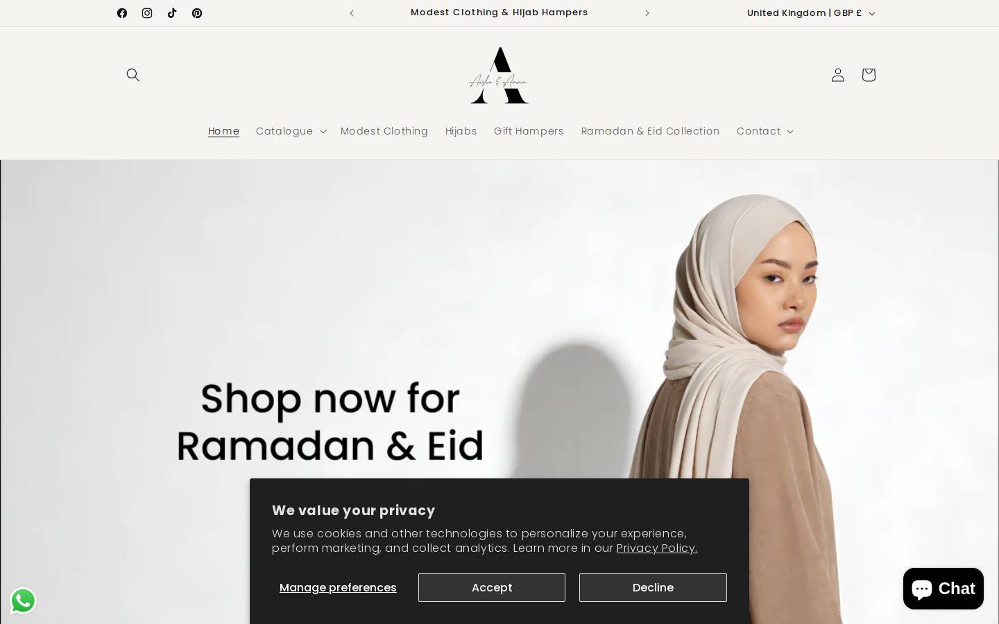 aishaandamma.com homepage screenshot