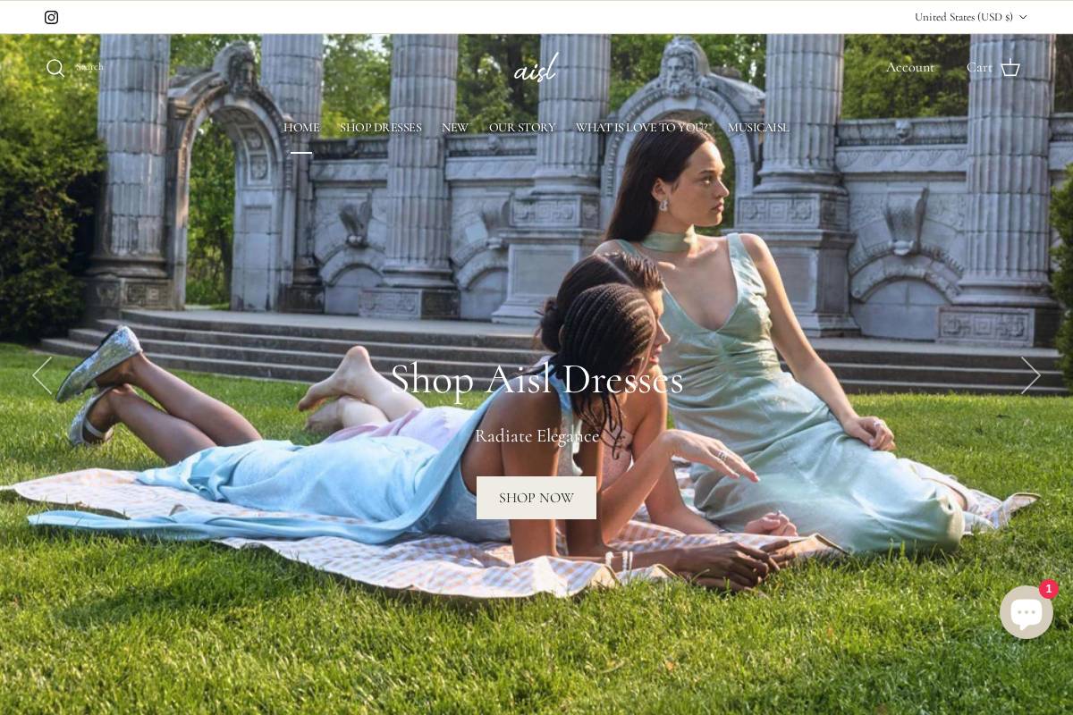 aisldress.com homepage screenshot