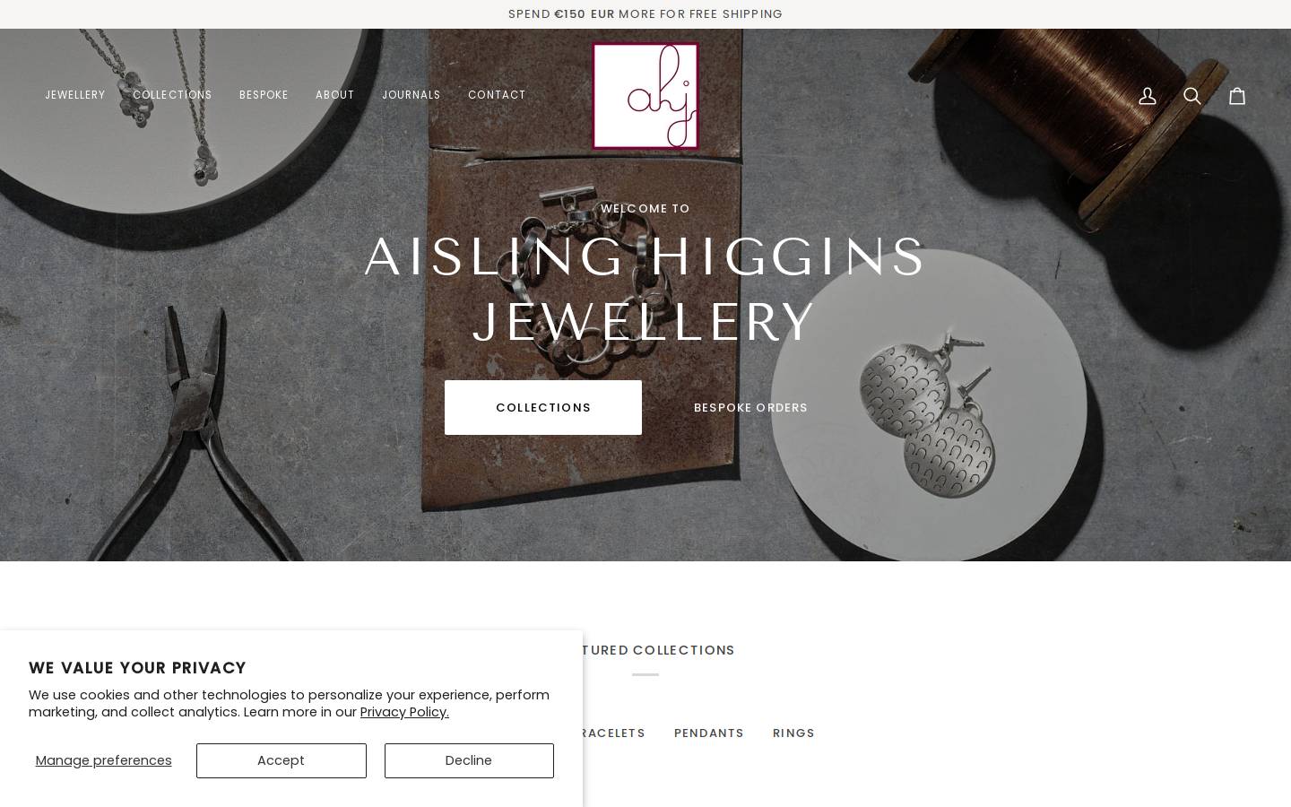 aislinghigginsjewellery.com homepage screenshot