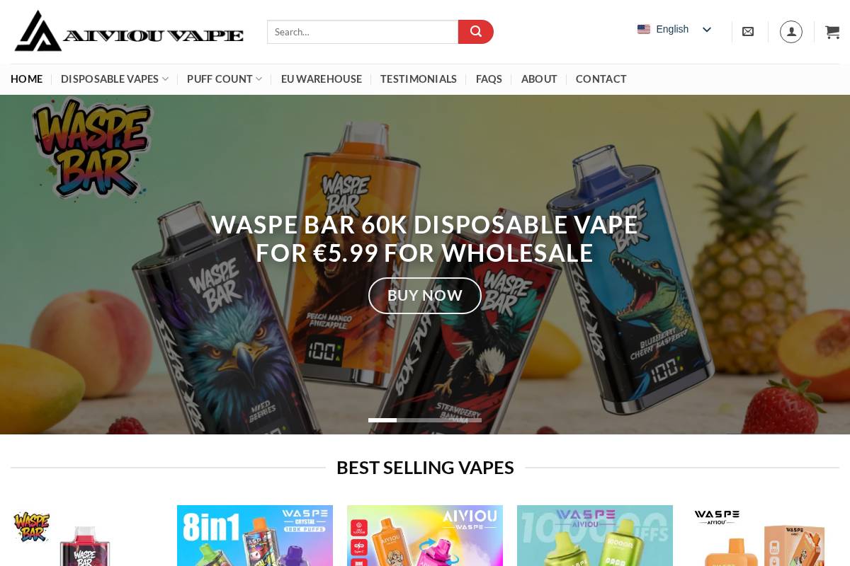 AiviouVapes homepage screenshot