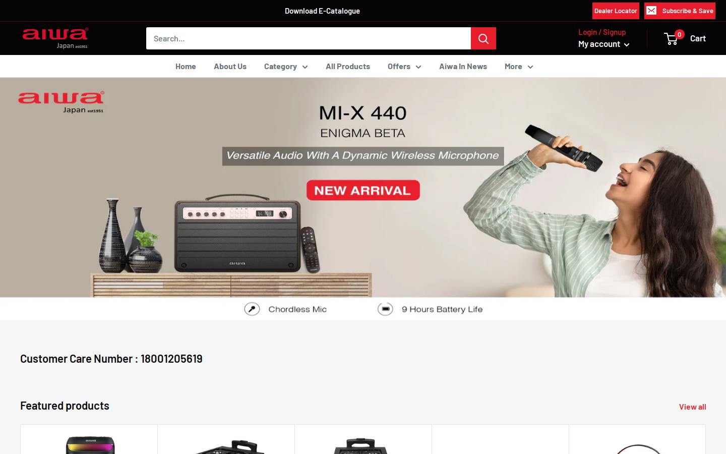 aiwaindia.com homepage screenshot