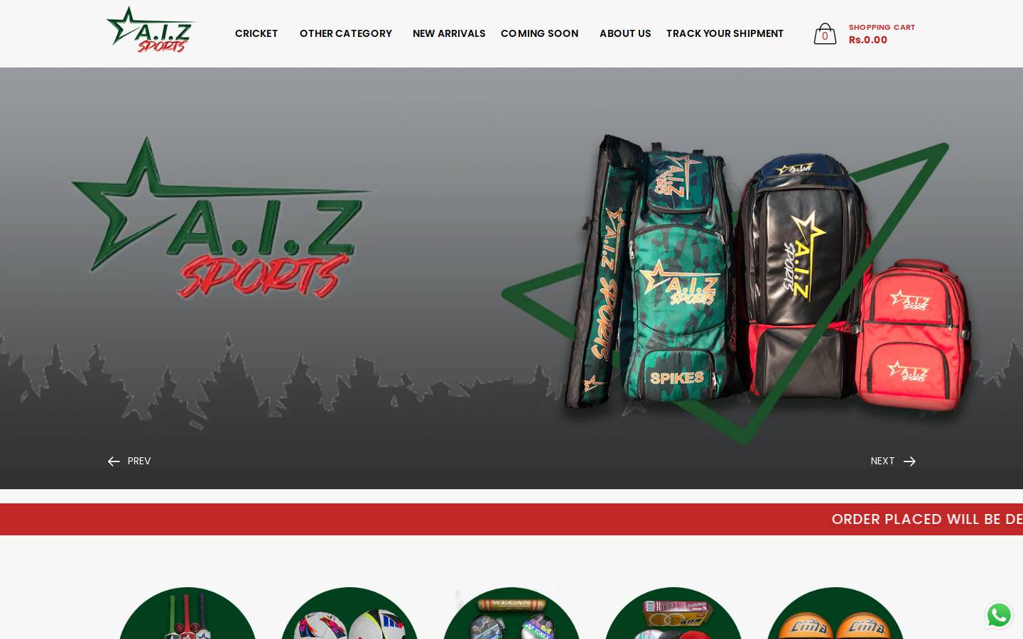 aizsports.com homepage screenshot