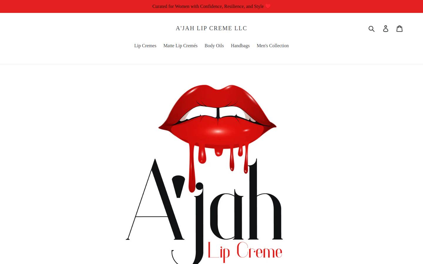 ajahlipcreme.com homepage screenshot