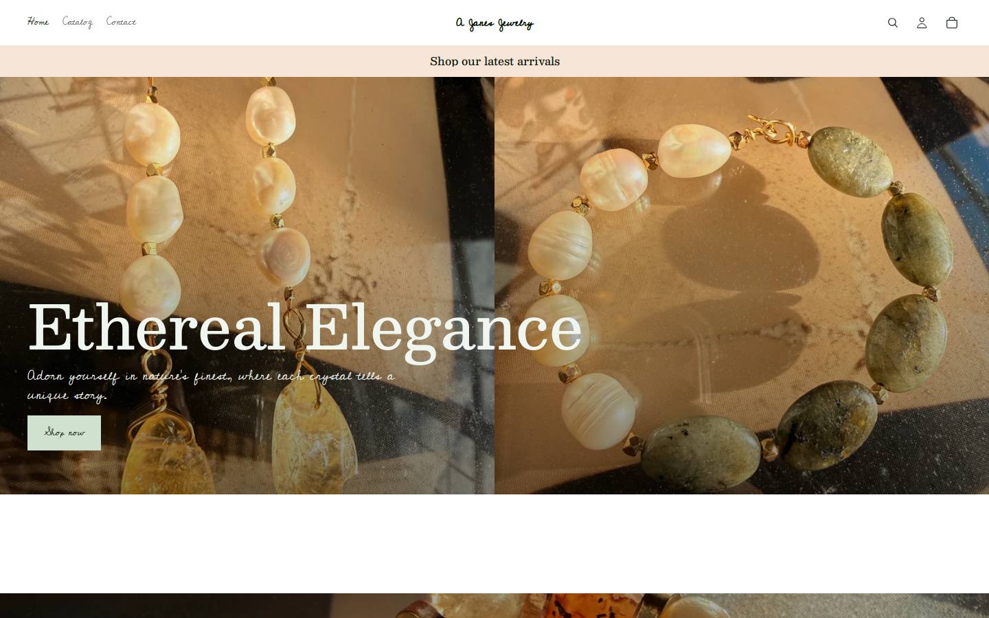 ajanesjewelry.com homepage screenshot