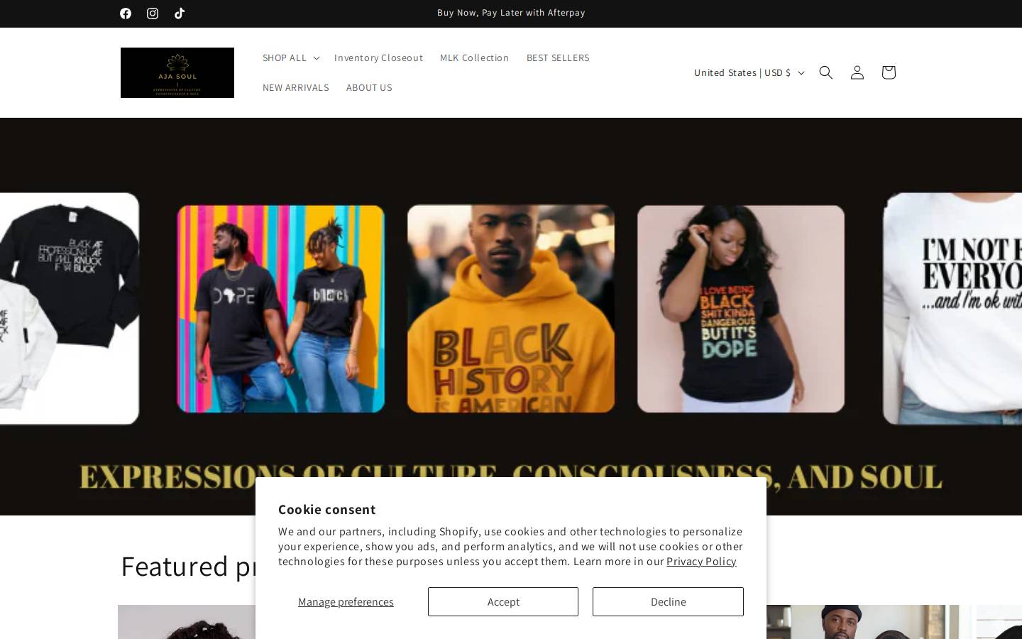 ajasoul.com homepage screenshot