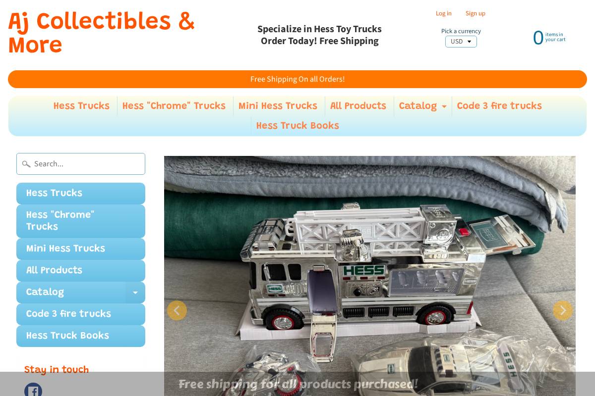 ajcollectiblesandmore.com homepage screenshot