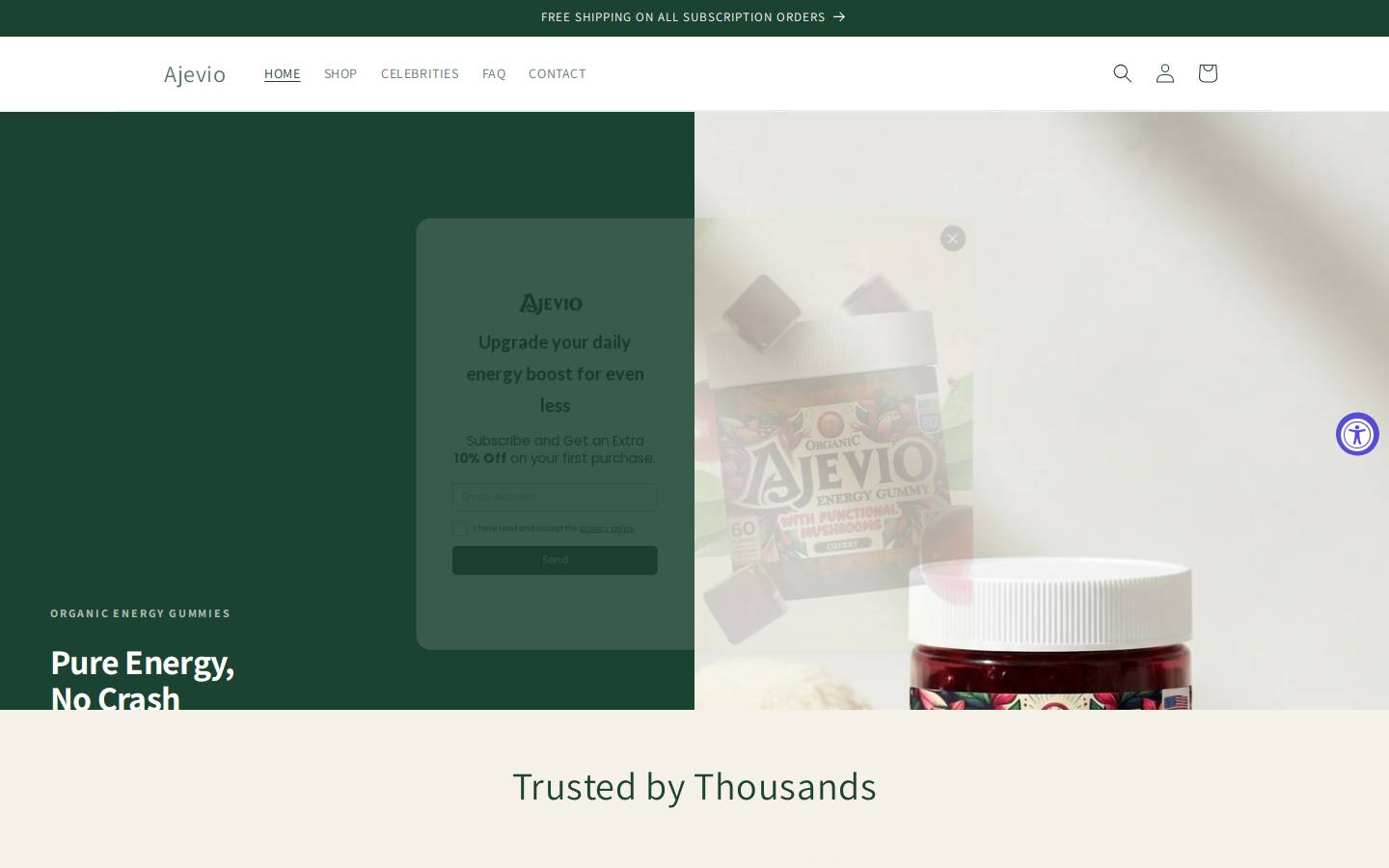 ajevio.com homepage screenshot